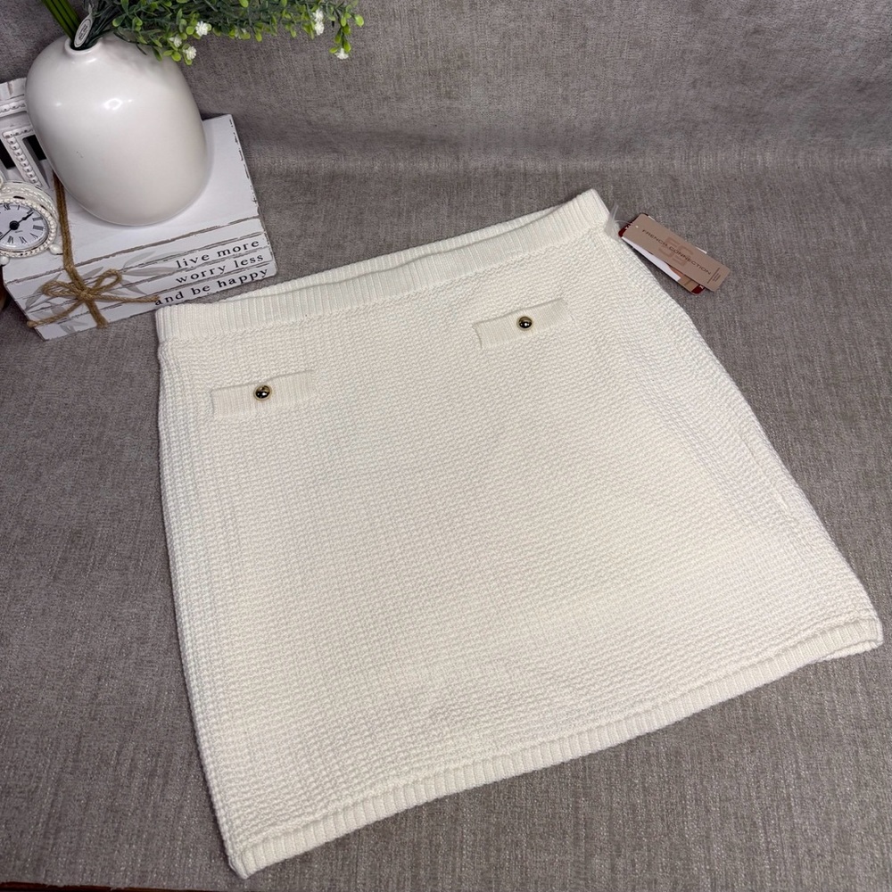 NWT French Connection Cream Knit Mini Skirt XL & XXL